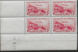 1938  Algerie N° 145  Nf** MNH . Coin Daté. Centenaire De Philippeville. - Nuevos