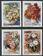 YUGOSLAVIA 1993 Flower Paintings MNH / **.  Michel 2614-17 - Ungebraucht