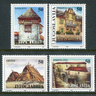 YUGOSLAVIA 1993 Traditional Architecture  MNH / **.  Michel 2641-44 - Unused Stamps