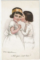 Illustrée Signée S. Bompard: Enfants S'embrassant Ah Que C'est Bon - Bompard, S.