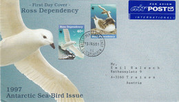 Ross Dependency 1998 Sea Birds / WWF 2v Ca Ross Christcurch 23 JA 98 (GPA125C) - Cartas & Documentos