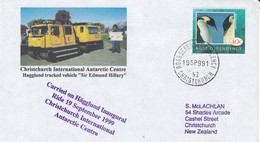 Ross Dependency 1999 Cover Carried On Hägglund Inaugural Ride Ca Ross Christchurch 19 SP 99 (GPA125D) - Cartas & Documentos