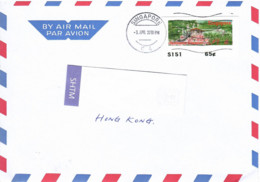 Singapore 2010, Bird, Birds, ATM Label, Swan, Circulated Cover To Hong Kong - Swans