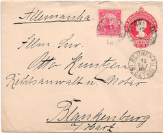 Briefumschlag Brasilien, Ganzsache, Blumenau (S.Catha) 1910 Nach Deutschland - Enteros Postales