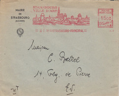 Env Affr Y&T EMA Obl STRASBOURG PRINCIPAL Du 22.I.1951 STRASBOURG / VILLE D'ART - Elsass-Lothringen