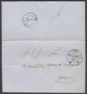 GR GRAUBÜNDEN / THUSIS - SPLÜGEN  /  GUTER FALTBRIEF 1856 - Brieven En Documenten