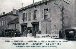DEPT 87 ORADOUR SUR GLANE MAISON JEAN DUPIC TISSUS CONFECTIONS  BELLE  ANIMATION 9X14 REIMPRESSION DE CARTES ANCIENNES - Oradour Sur Glane