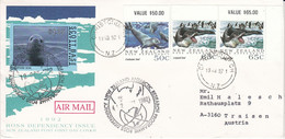 Ross Dependency 1992 Cover  Label Greenpeace Scott Base Ca Christchurch 19 NO 92 (GPA131A) - Lettres & Documents