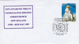 New Zealand 1997 Cover 21st Antarctic Treaty Consultative Meeting Christchurch Special Ca 19 May 1997 (GPA131B) - Traité Sur L'Antarctique