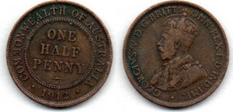 Australie -  1/2 Penny 1912 TB+ - 1913-24 Commonwealth Of Australia