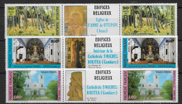 1985 Polynésie Française N°243A, 244A Et 245A . Nf** MNH . Edifices Religieux - Christianity