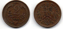 Autriche -   2 Heller 1893 TTB - Austria