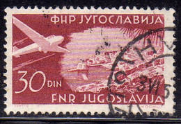 YUGOSLAVIA JUGOSLAVIA 1951 AIR MAIL POSTA AEREA PLANE OVER BUBROVNIK 30d USED USATO OBLITERE' - Poste Aérienne