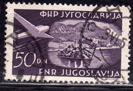 YUGOSLAVIA JUGOSLAVIA 1951 AIR MAIL POSTA AEREA PLANE OVER BLED 50d USED USATO OBLITERE' - Aéreo