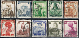DO17369 DUITSE RIJK GESTEMPELD MICHEL NR 588/597 ZIE SCAN - Used Stamps
