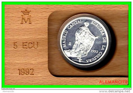 CAPITAL EUROPEA DE LA CULTURA 1992 PLATA PROOF 5 ECUS DE ESPAÑA SERIE MADRID  LA MONEDA ES DE PLATA. 995. DIAMETRO 42MM - Sets Sin Usar &  Sets De Prueba