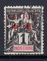 CANTON - Bureau Indochinois - 1901-02 - Yvert N°1 - 1c Noir Sur Azuré - Oblitéré - Oblitérés