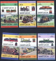 SAINTE LUCIE Trains, Locomotives, Railway, Railroad. (Yvert 656/67) Serie Complete ** MNH - Trains