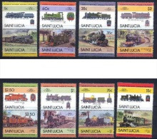 SAINTE LUCIE Trains, Locomotives, Railway, Railroad. (Yvert 704/19) Serie Complete ** MNH - Trains