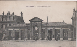 FRANCE - BBethune - Gare Du Chemin De Fer.  VG Railway Station Etc April 1916 With Message - Bethune