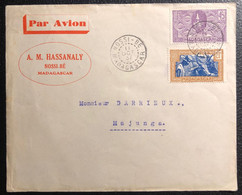 MADAGASCAR Lettre Avion N°167 & 171 Oblitérés Du Dateur De Nossi Bé Pour Majunga TTB - Lettres & Documents