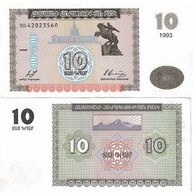 Billets - ARMENIE, BILLET De 10 Dram 1993 - Armenien