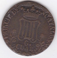 Principauté De Catalogne 6 Cuarto 1846 Isabelle II, En Cuivre, KM# 128 - Münzen Der Provinzen