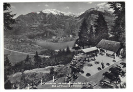 CPSM Suisse Switzerland FILZBACH Aussicht Vom Café Kerenzer Berghus Voitures Anciennes Autos Old Cars 1950 1960 - Filzbach