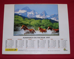 Almanach Du Facteur 1997 PTT Oller  (81) Photos 409 Chevaux Au Galop / Chevaux Au Bord D'un Lac - Grand Format : 1991-00