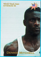 DENNIS MITCHELL - USA (100 M) - 1995 WORLD CHAMPIONSHIPS IN ATHLETICS Old Trading Card * Athletisme Athletik Atletica - Tarjetas