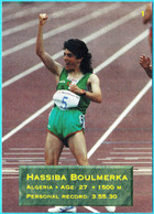 HASSIBA BOULMERKA - ALGERIA (1500 M) - 1995 WORLD CHAMPIONSHIPS IN ATHLETICS Trading Card * Athletisme Athletik Algérie - Trading-Karten