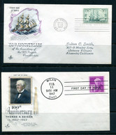 USA 1947 2 First Day Issue Covers Thomas Edison 100 Yrs Anniv/ 150 Yrs Anniv Frigate 12200 - 1941-1950