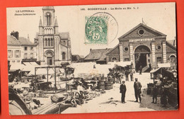 CBB-30  Goderville  La Halle Au Blé  Marché TRES ANIME Cachet Frontal 1907 - Goderville