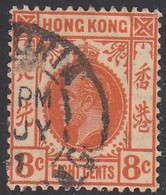 HONG KONG   SCOTT NO  136  USED   YEAR  1921   WMK-4 - Gebruikt