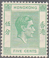 HONG KONG   SCOTT NO  157A   MINT HINGED   YEAR  1941  PERF 14.5 X 14 - Neufs