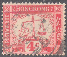 HONG KONG   SCOTT NO  J3  USED YEAR  1923  WNK-4 - Portomarken