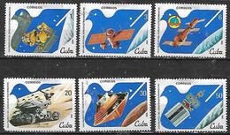 1982 Cuba Espacio Uso Pacifico Del Espacio 6v. - América Del Norte
