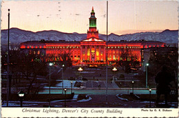 Colorado Denver City County Building Christmas Lighting 1972 - Denver