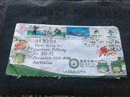 (3 E 9) Letter Posted From China To Australia During COVID-19 Pandemic - With Beijing Winter Olympic + Ice Hockey Stamps - Cartas & Documentos