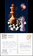 Ansichtskarte  Schach Chess Motivkarte Spielfigur Mit Feuerwerk 1997 - Contemporary (from 1950)