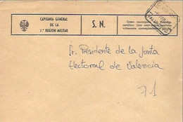 CARTA CERTIFICADA 1977 VALLADOLID   CAPITANIA  GENERAL - Militaire Vrijstelling Van Portkosten