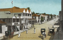 Antigua Street In St John's Hand Colored West Indain Pictures Undivided Back - Antigua Und Barbuda