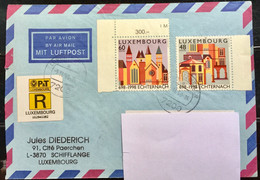 LUXEMBOURG 1998 REGISTERED COVER TO CUBA ! ARCHITECTURE  ,BUILDING - Briefe U. Dokumente