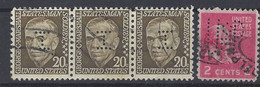 ETATS UNIS - LOT TIMBRES PERFORES OBLITERES - SCANS RECTO-VERSO - Zähnungen (Perfins)