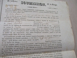 JF  Hérault   Vendargues Convention Lisbonne Carcassonne/Robert Soumission  Tirage De La Classe 1842 Conscrits - Manuscrits