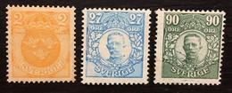 Lot De 3 Timbres Suède 1911 - Other & Unclassified