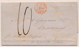 LETTRE GONAIVES HAITI OUTRE MER LE HAVRE BORDEAUX COVER - Haïti