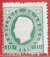 Angola N°16A 10r Vert (dentelé 12,5) 1885 * - Angola