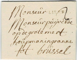 1752 " LIERRE " Claire , Lettre Avec Contents , # A6447 - 1714-1794 (Oostenrijkse Nederlanden)