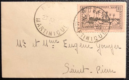 France Colonies Martinique Lettre 1935 N°137 Obl Du Petit Bureau Du Robert Pour ST Pierre En Local TTB - Brieven En Documenten